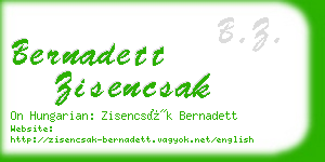 bernadett zisencsak business card